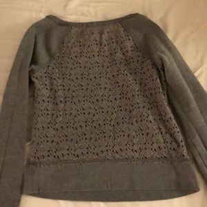 SO brand lace back grey sweatshirt
